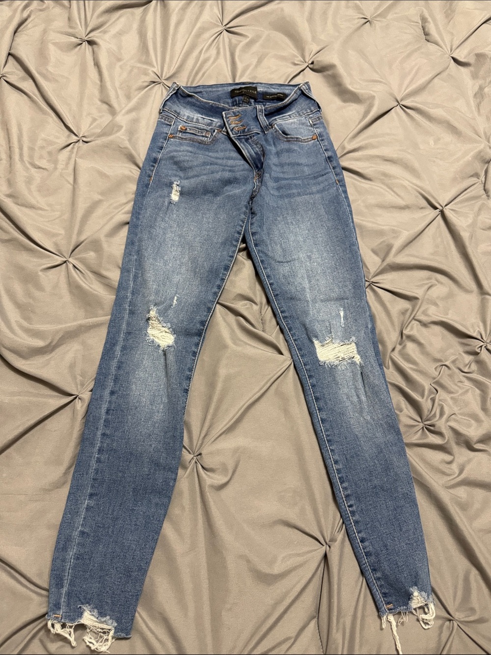 Kendall & Kylie Medium Blue Distressed Skinny Jeans